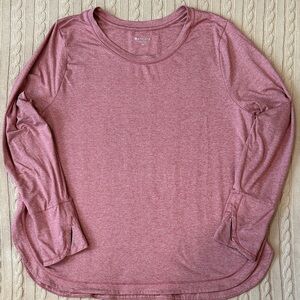 Athleta Uptempo Women's Top Pink Long Sleeve Thumbholes Size 1X